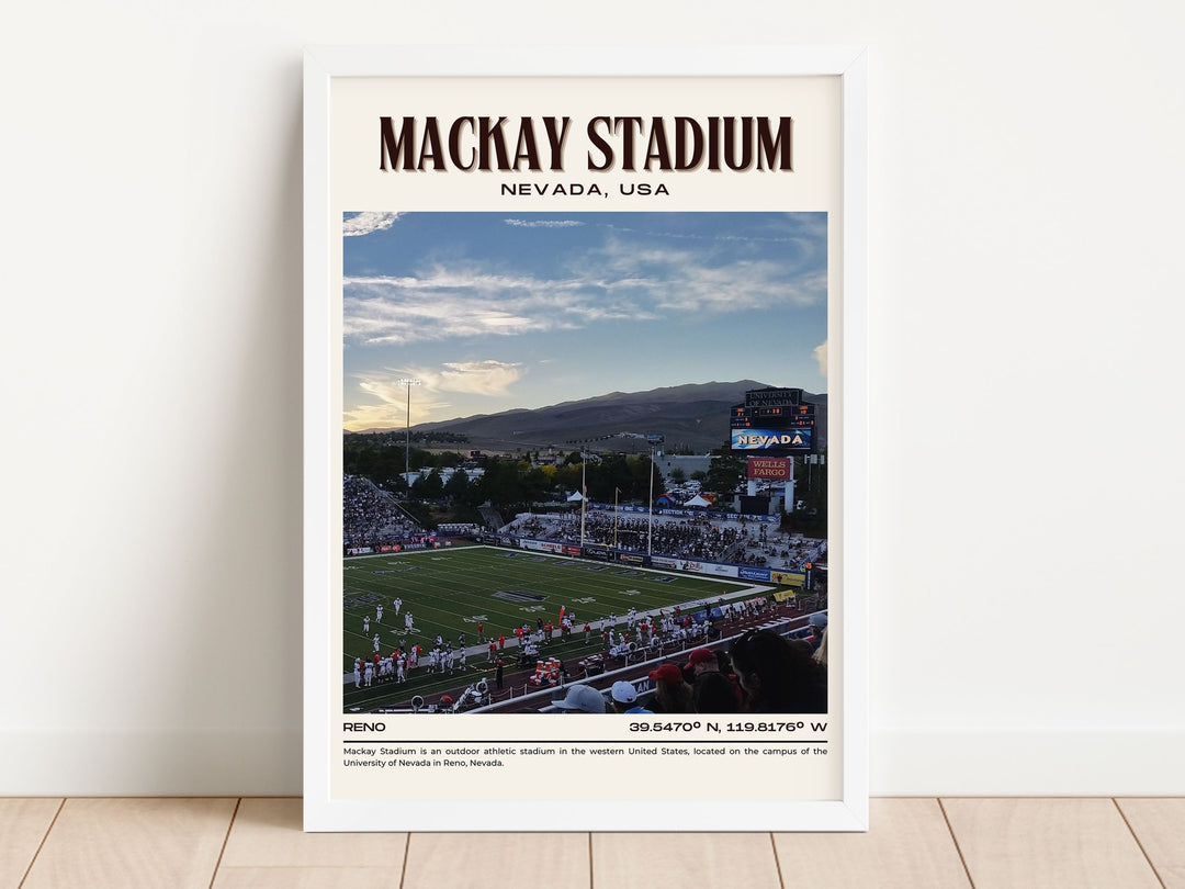 Mackay Stadium Football Retro Wall Art