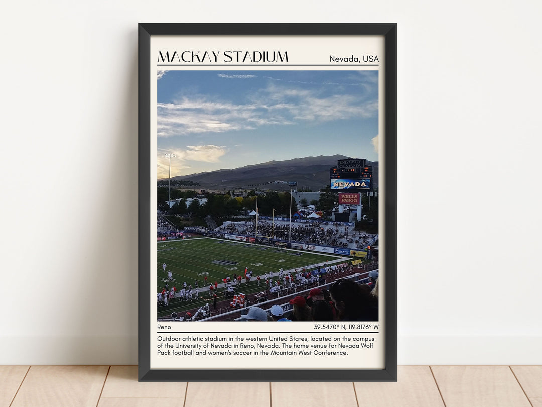 Mackay Stadium Football Minimal Wall Art