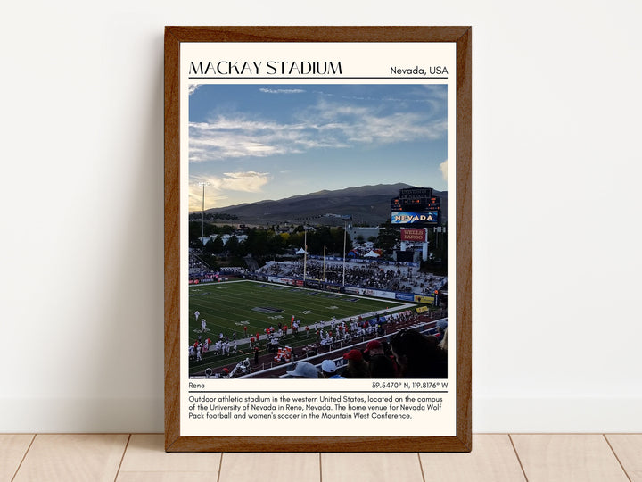 Mackay Stadium Football Minimal Wall Art