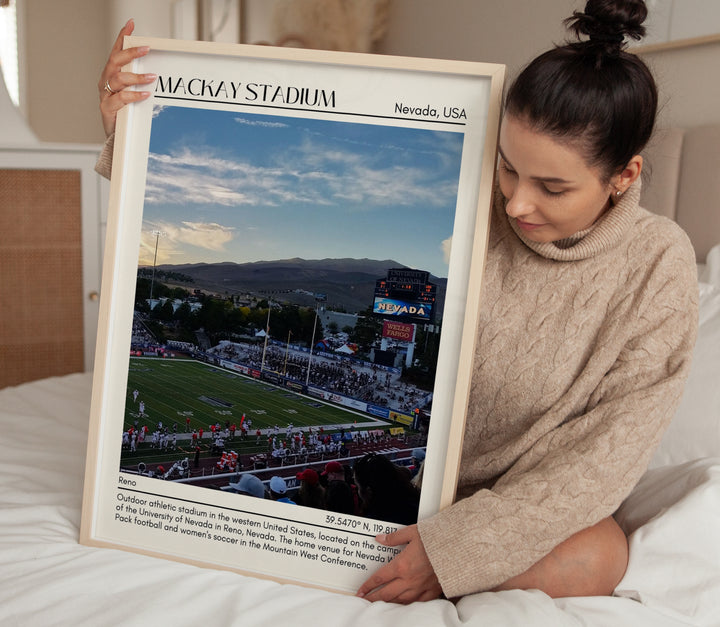 Mackay Stadium Football Minimal Wall Art