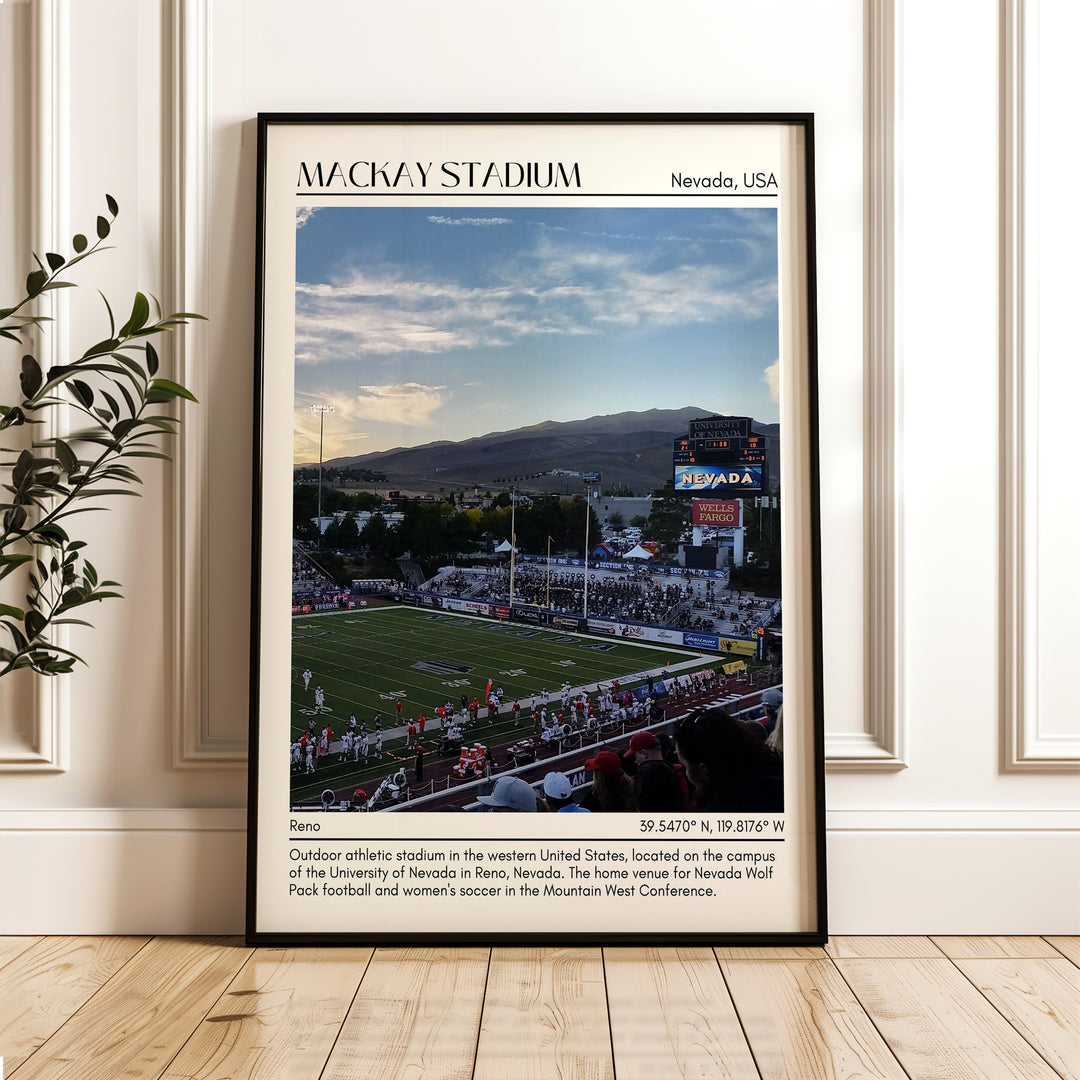 Mackay Stadium Football Minimal Wall Art