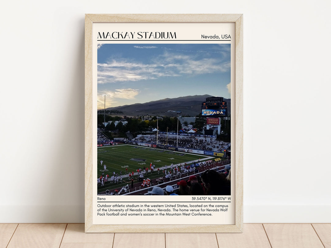 Mackay Stadium Football Minimal Wall Art