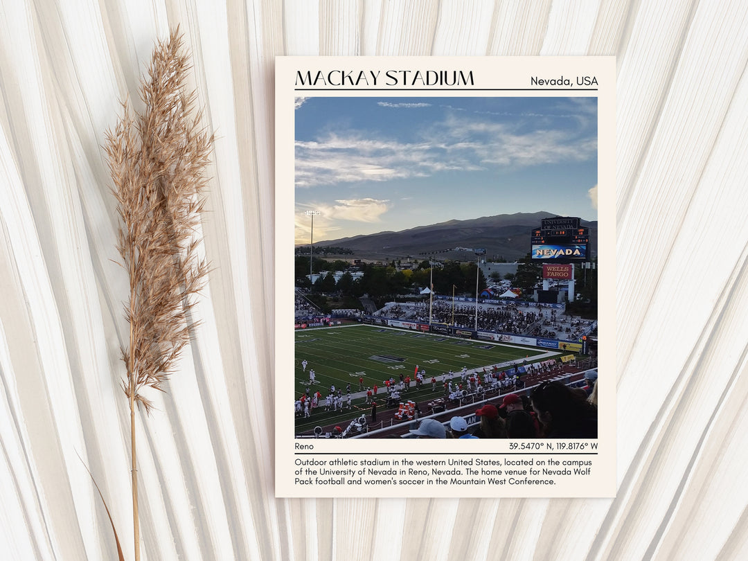 Mackay Stadium Football Minimal Wall Art