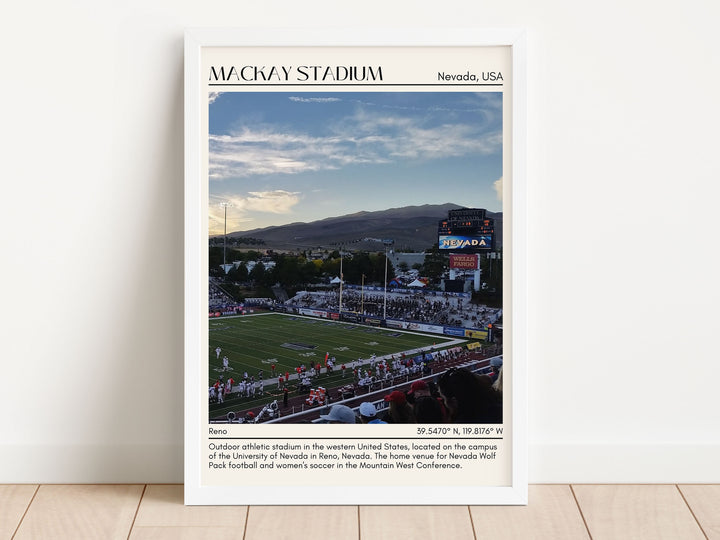 Mackay Stadium Football Minimal Wall Art