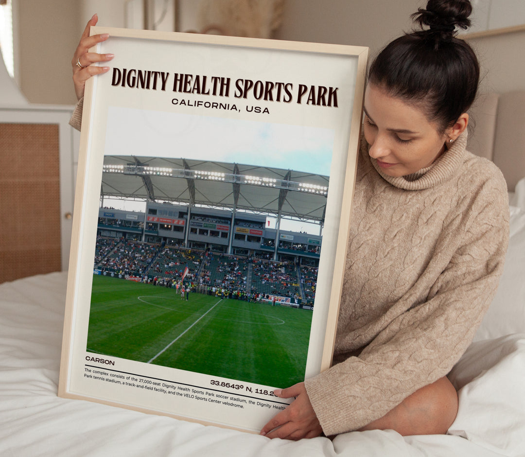 Dignity Health Sports Park Football Retro Wall Art