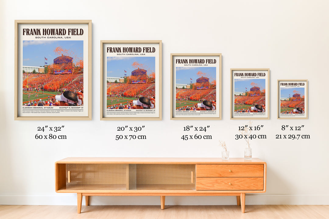 Frank Howard Field Stadium Football Retro Wall Art