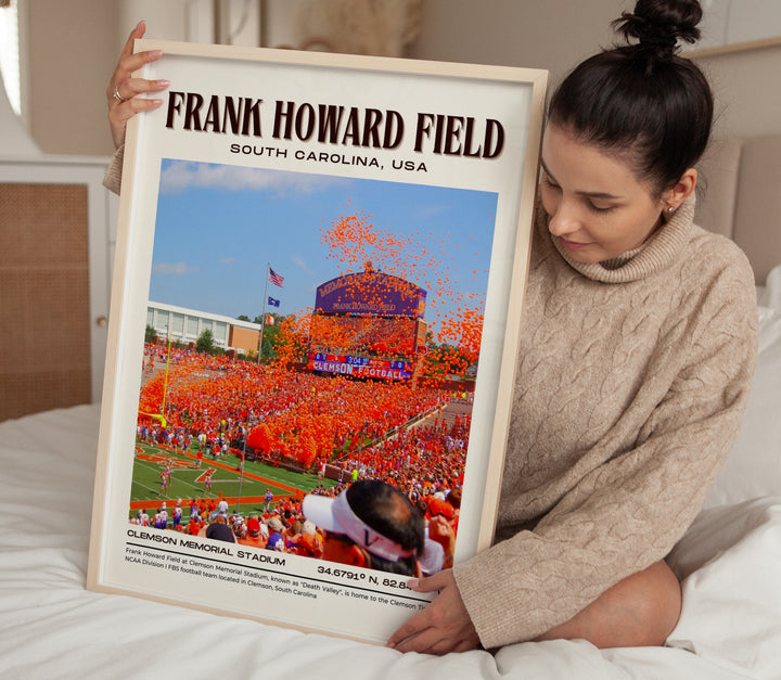 Frank Howard Field Stadium Football Retro Wall Art