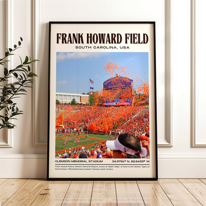 Frank Howard Field Stadium Football Retro Wall Art