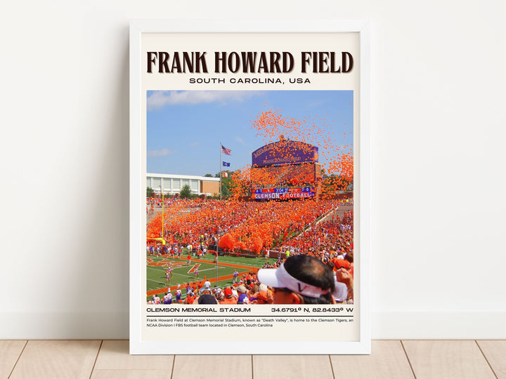 Frank Howard Field Stadium Football Retro Wall Art