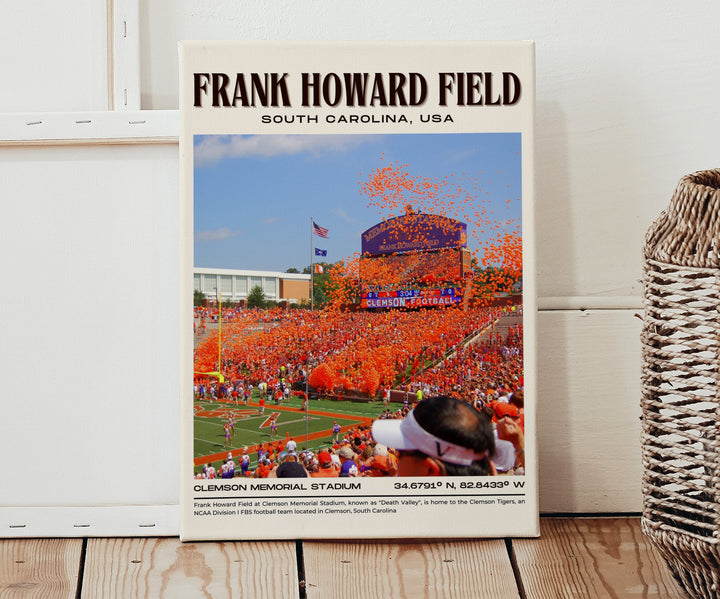 Frank Howard Field Stadium Football Retro Wall Art