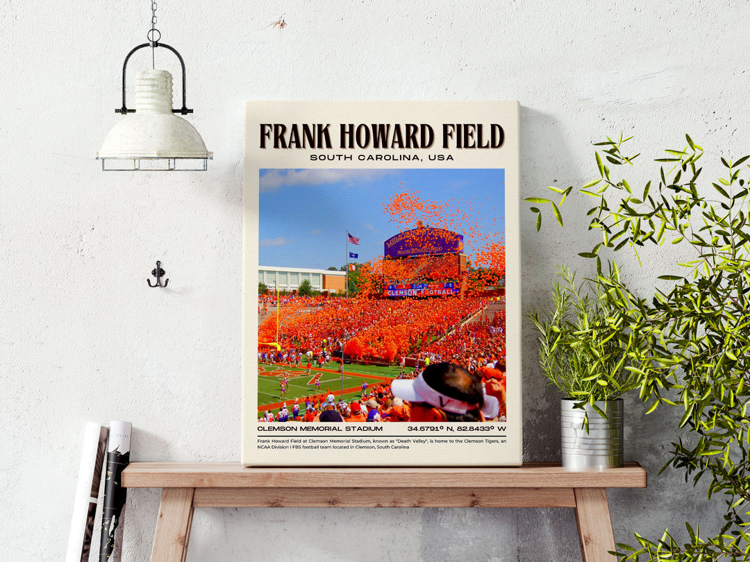 Frank Howard Field Stadium Football Retro Wall Art