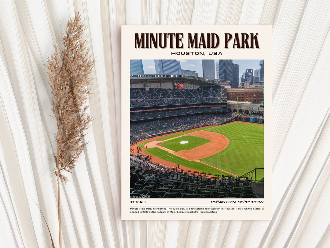 Minute Maid Park Stadium Baseball Retro Wall Art