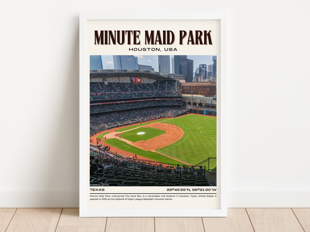 Minute Maid Park Stadium Baseball Retro Wall Art