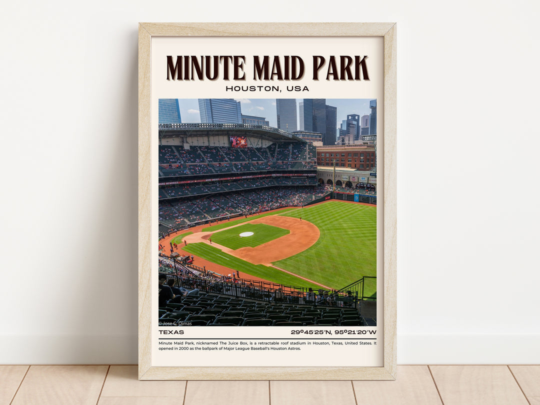 Minute Maid Park Stadium Baseball Retro Wall Art