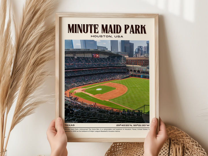 Minute Maid Park Stadium Baseball Retro Wall Art