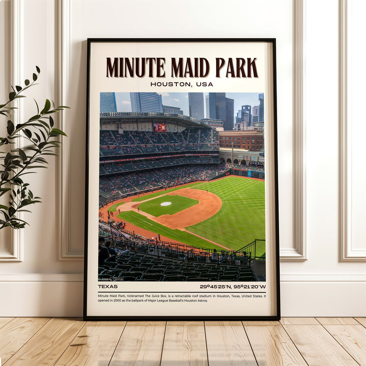 Minute Maid Park Stadium Baseball Retro Wall Art