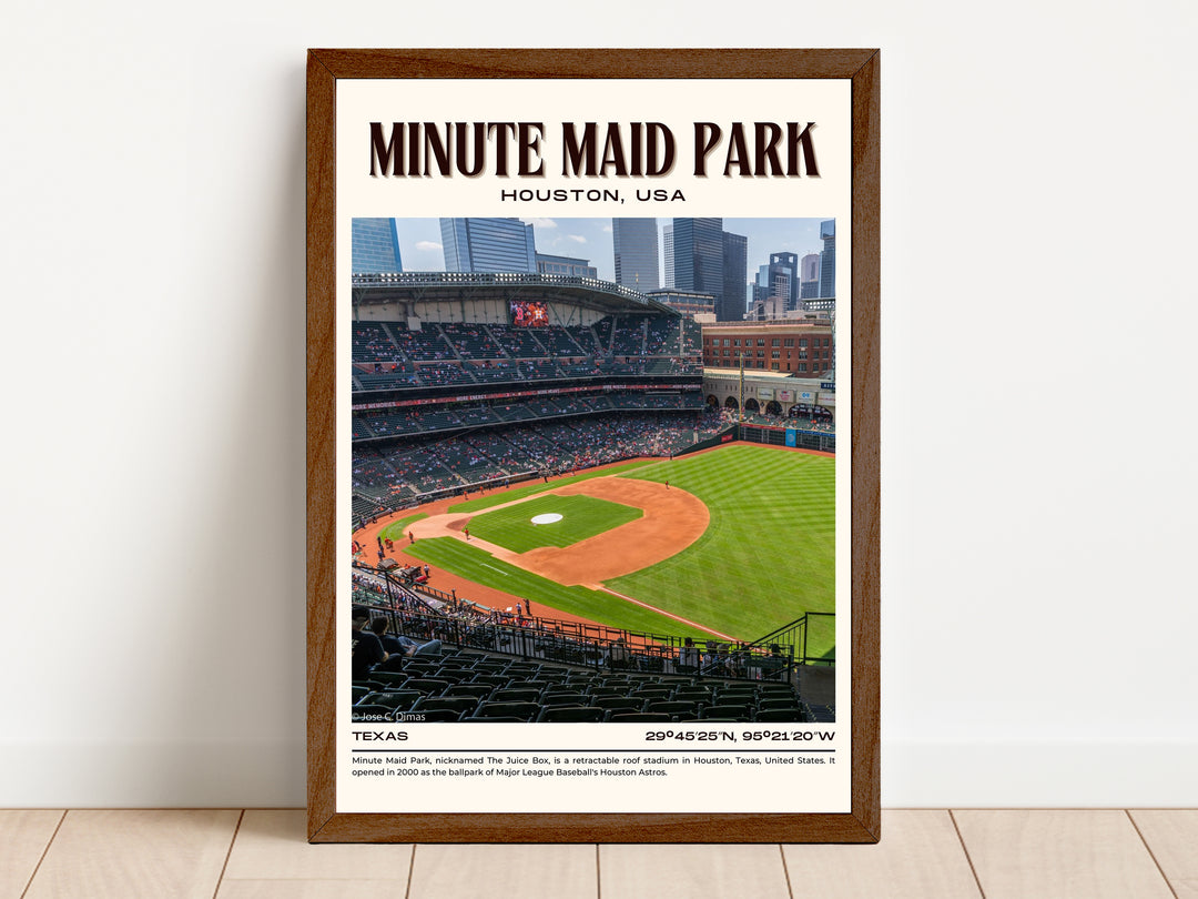 Minute Maid Park Stadium Baseball Retro Wall Art