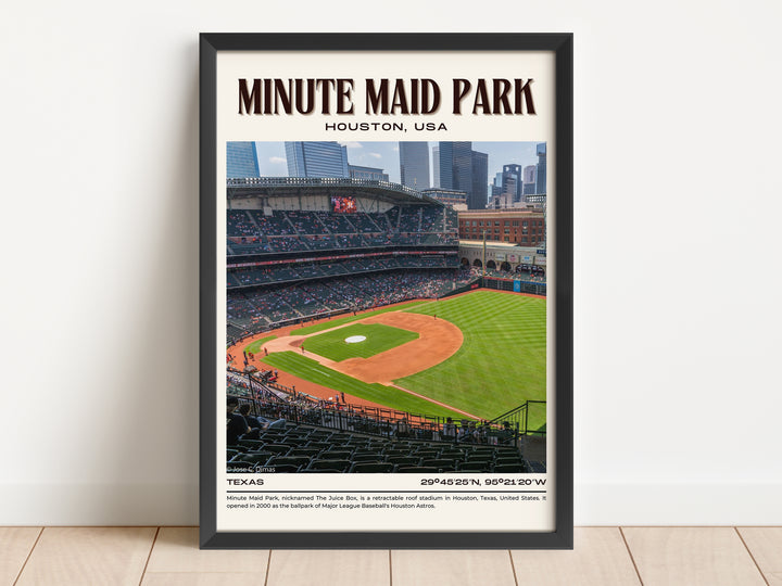 Minute Maid Park Stadium Baseball Retro Wall Art