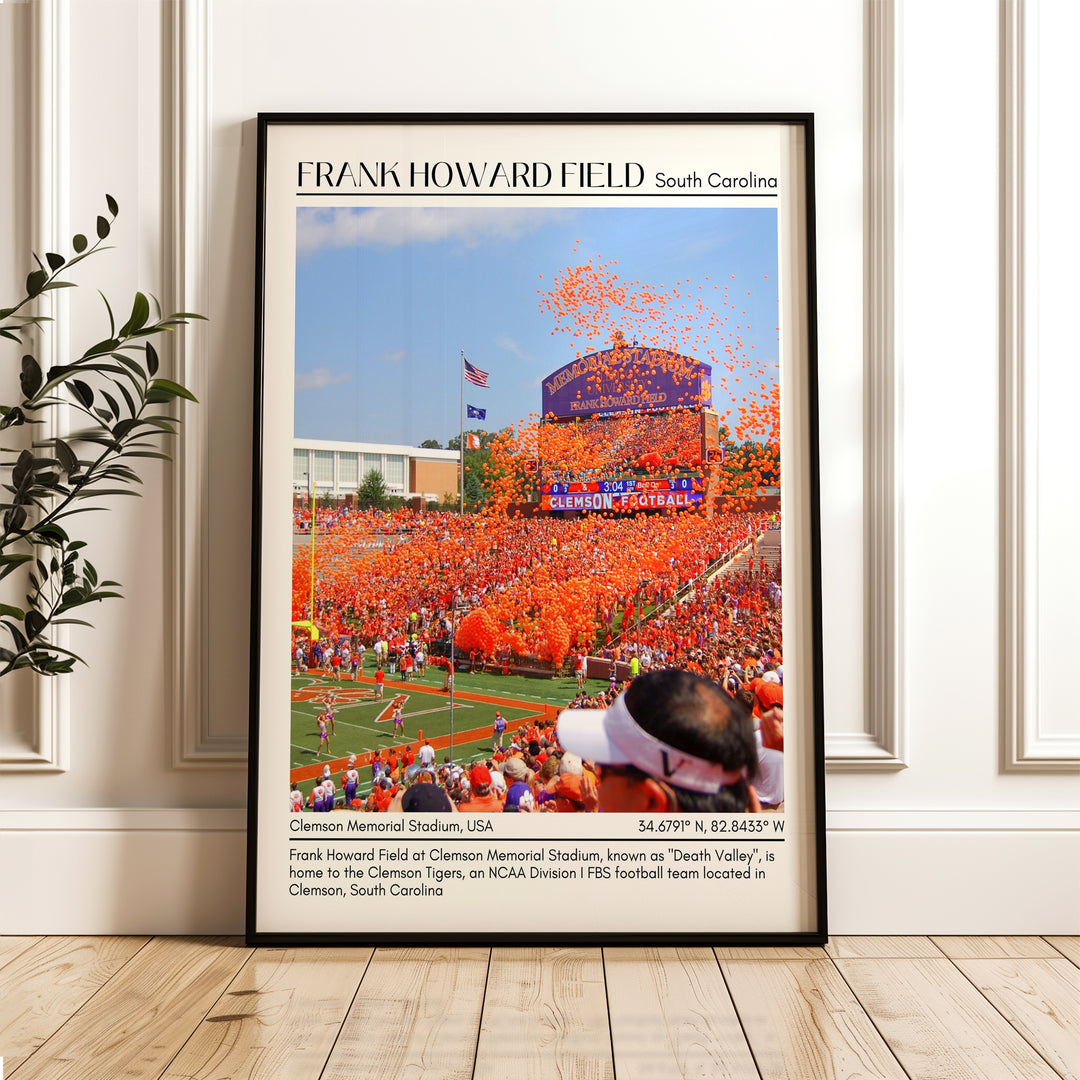 Frank Howard Field Stadium Football Minimal Wall Art