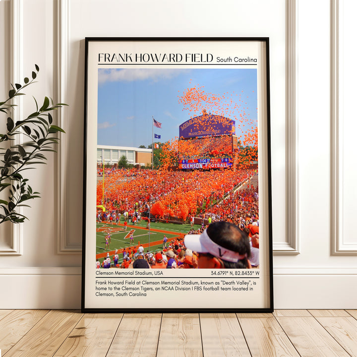 Frank Howard Field Stadium Football Minimal Wall Art