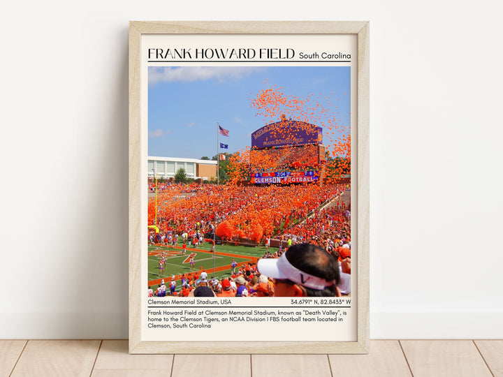 Frank Howard Field Stadium Football Minimal Wall Art