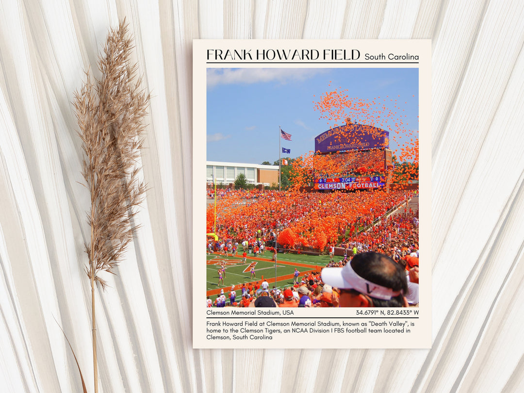 Frank Howard Field Stadium Football Minimal Wall Art