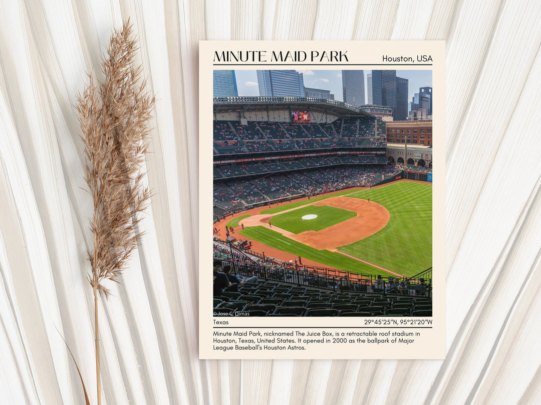 Minute Maid Park Stadium Baseball Minimal Wall Art