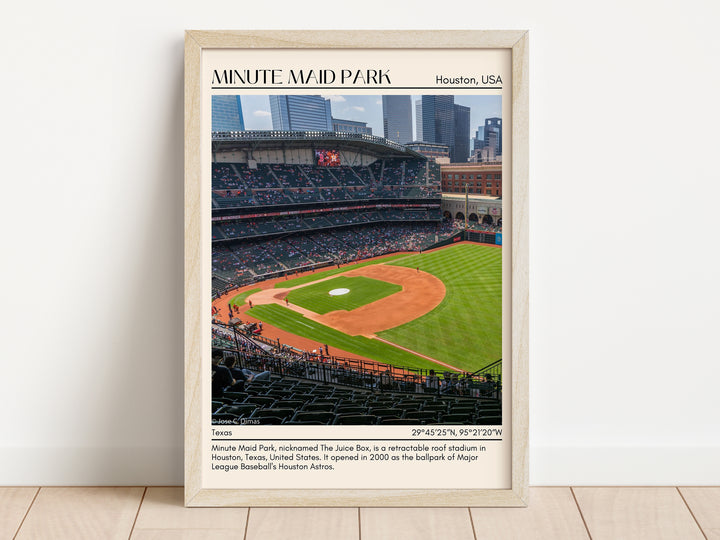 Minute Maid Park Stadium Baseball Minimal Wall Art