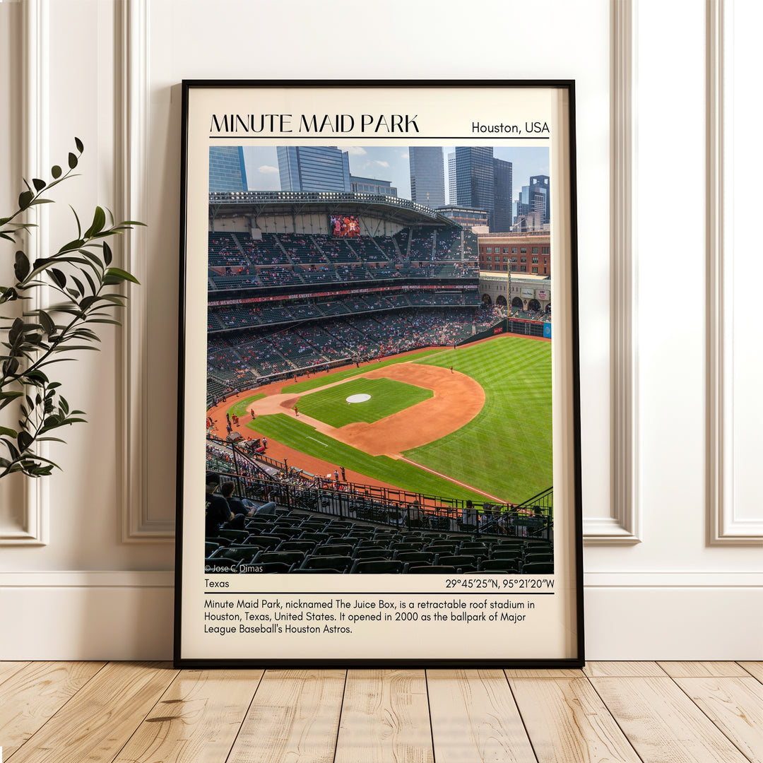 Minute Maid Park Stadium Baseball Minimal Wall Art