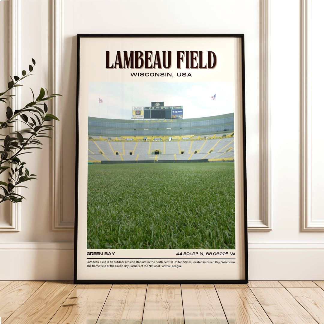 Lambeau Field Stadium Football Retro Wall Art