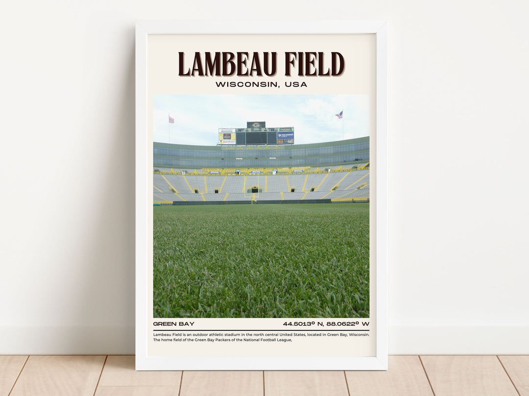 Lambeau Field Stadium Football Retro Wall Art