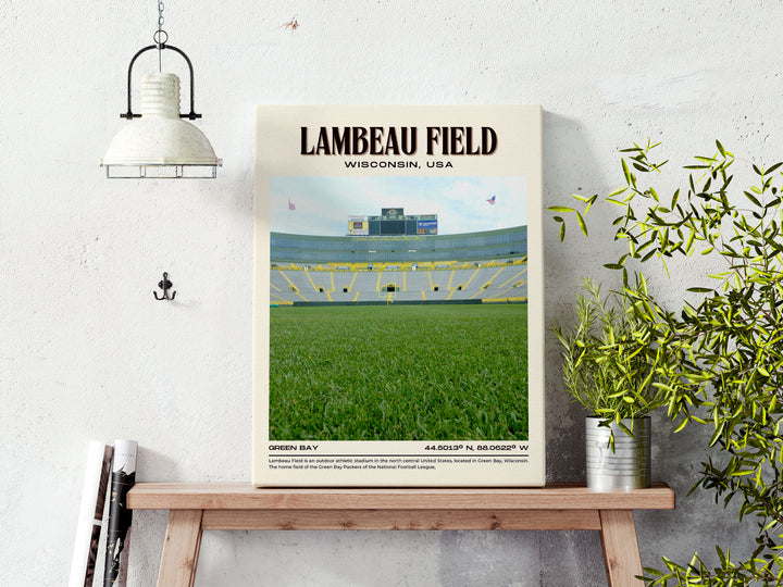 Lambeau Field Stadium Football Retro Wall Art