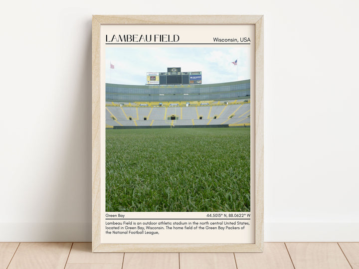 Lambeau Field Stadium Football Minimal Wall Art