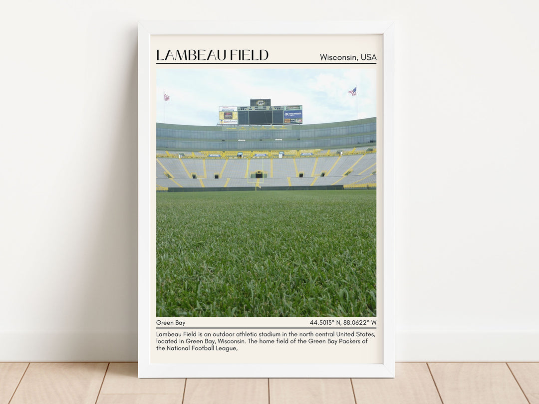 Lambeau Field Stadium Football Minimal Wall Art