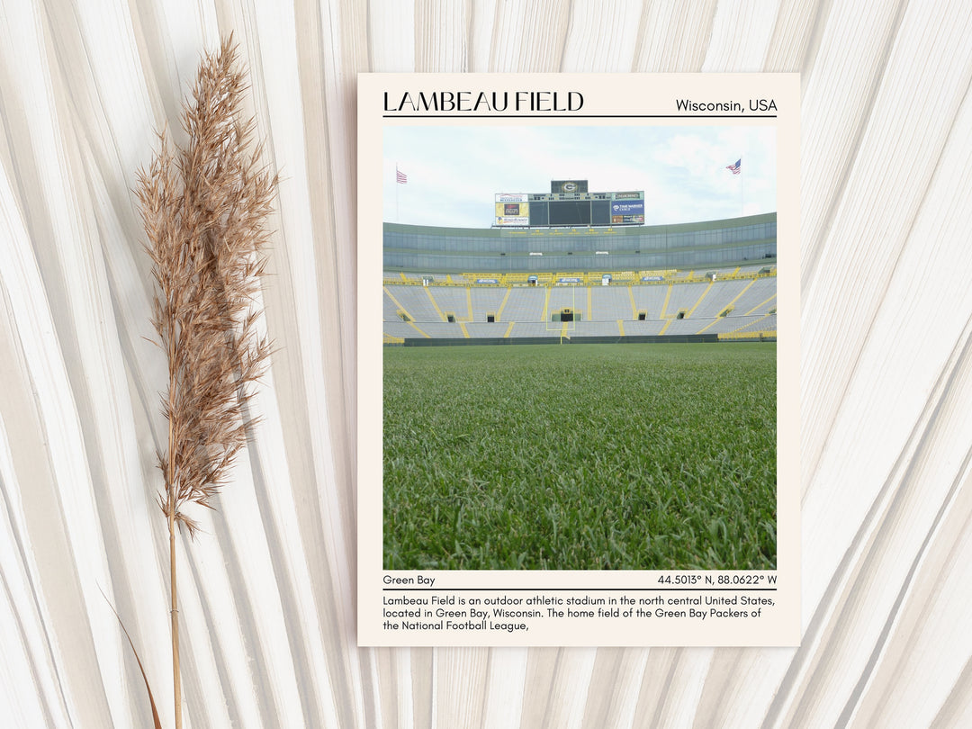 Lambeau Field Stadium Football Minimal Wall Art