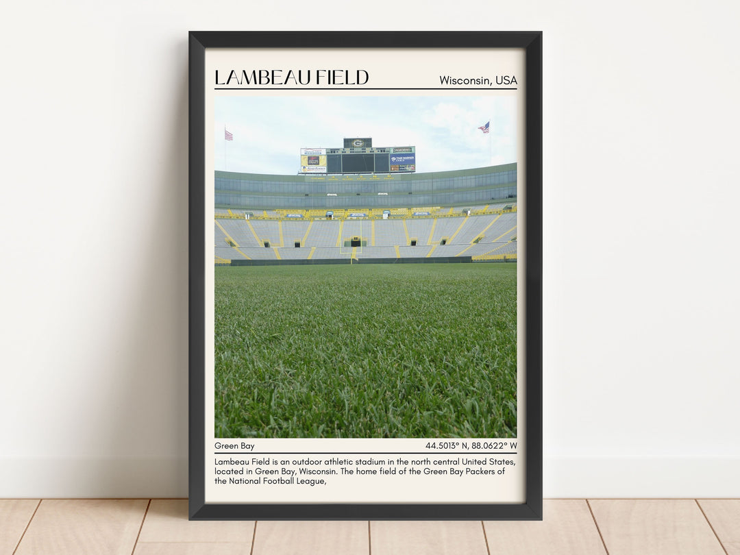 Lambeau Field Stadium Football Minimal Wall Art