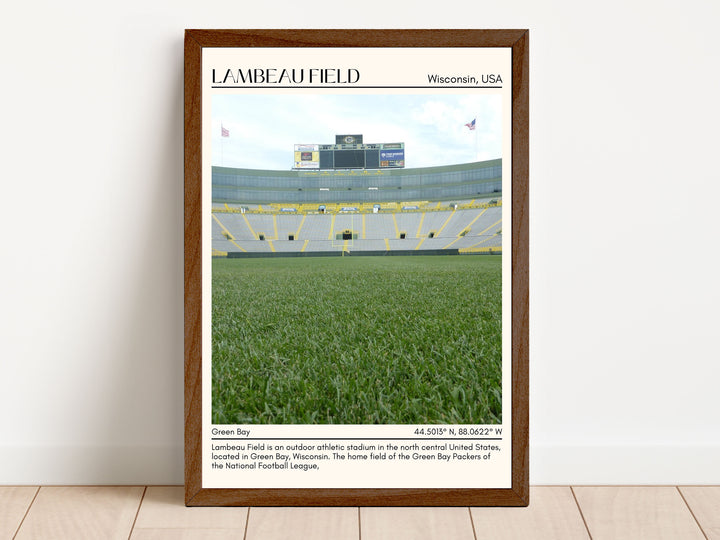 Lambeau Field Stadium Football Minimal Wall Art