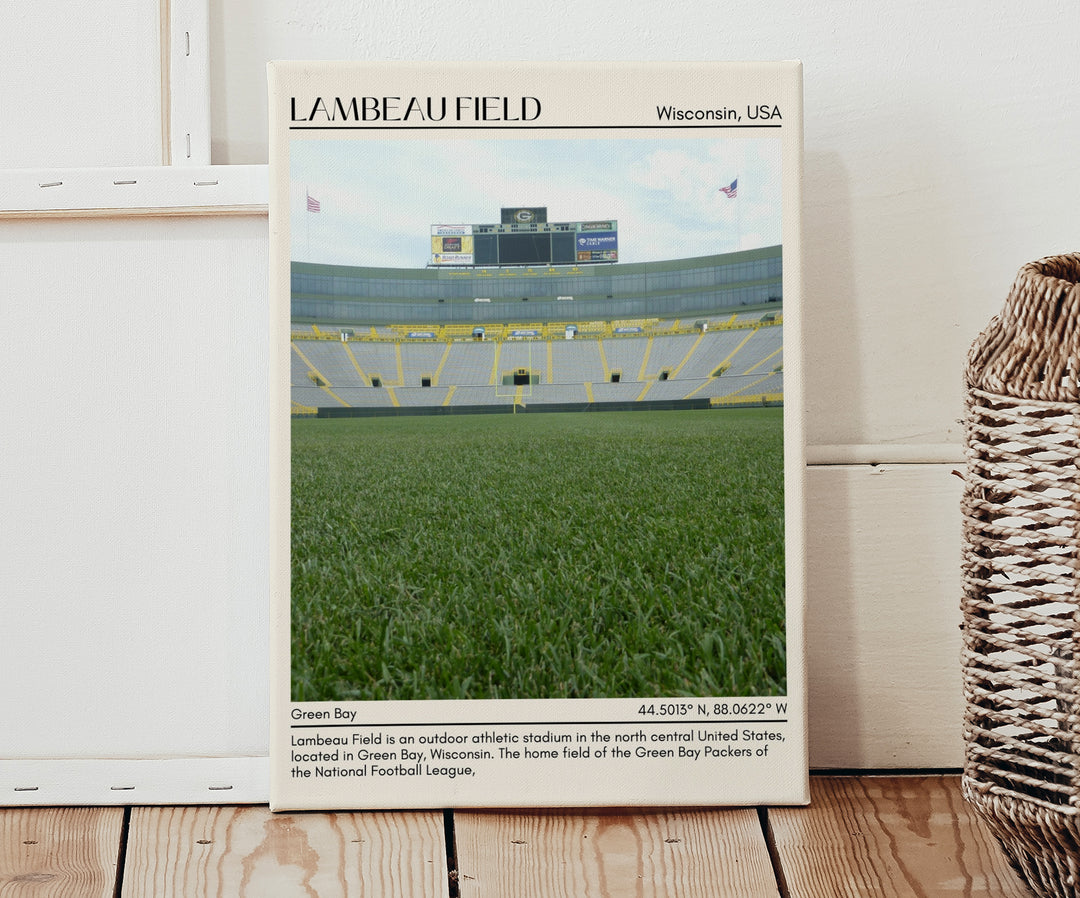 Lambeau Field Stadium Football Minimal Wall Art