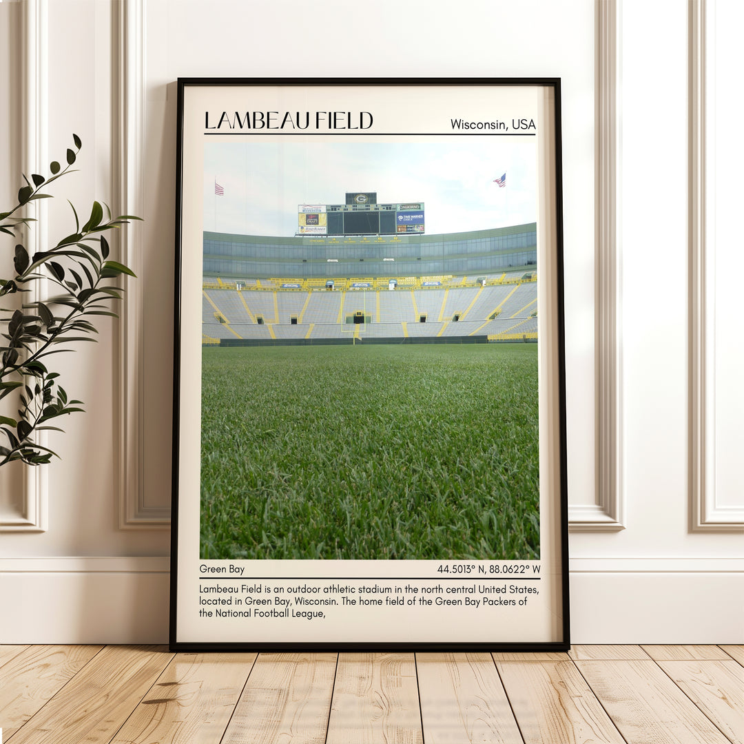 Lambeau Field Stadium Football Minimal Wall Art