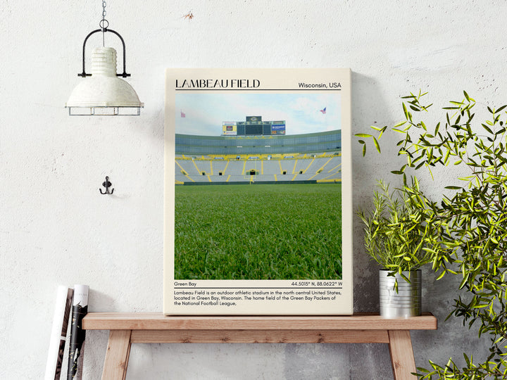 Lambeau Field Stadium Football Minimal Wall Art