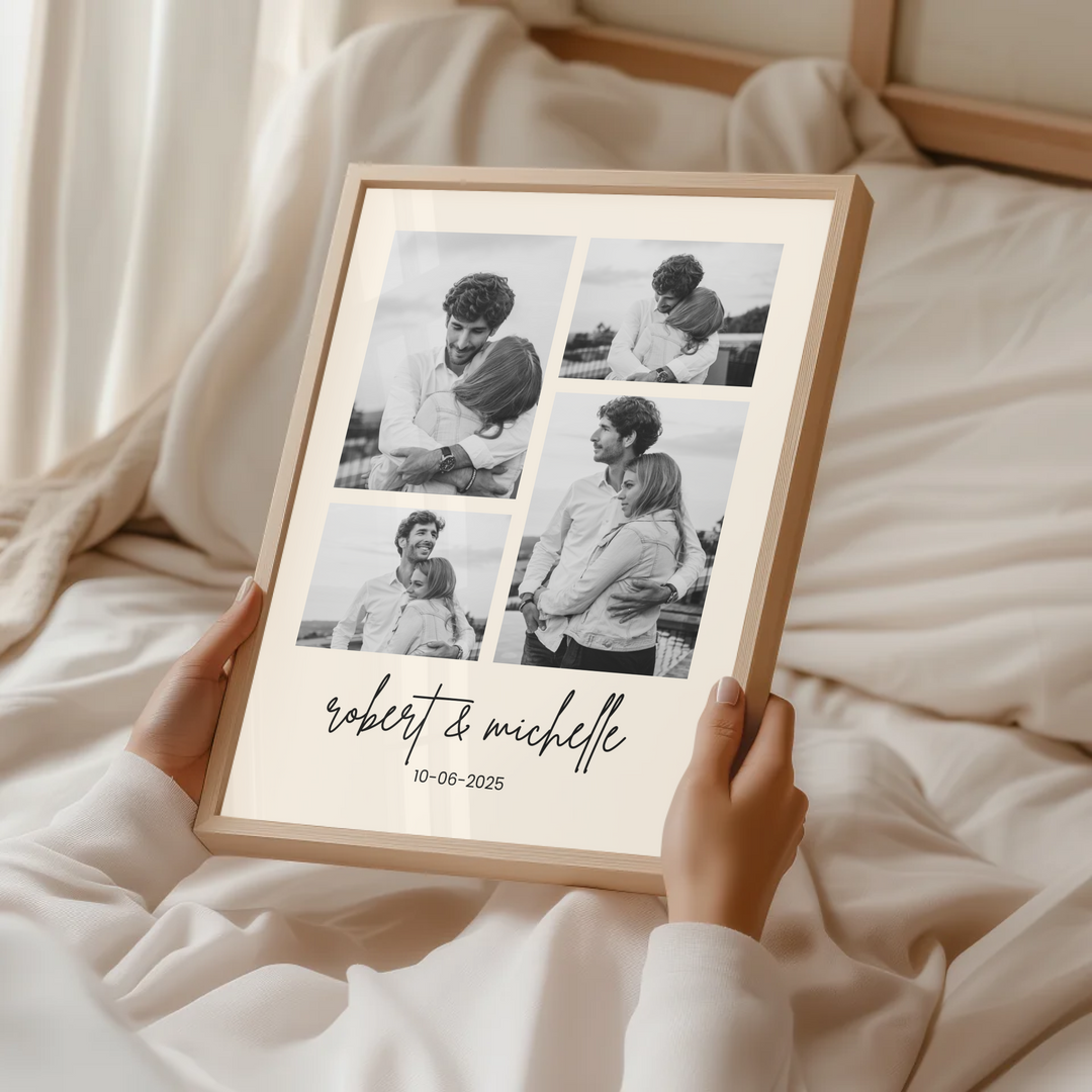 Wedding Photo Collage Invitation, Couple Photo, Modern Wedding, Minimalist Wedding TW211. UM