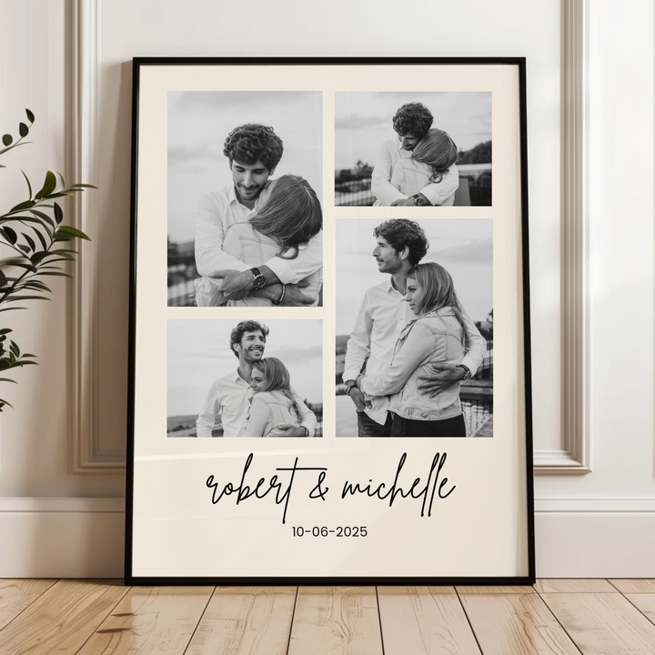 Wedding Photo Collage Invitation, Couple Photo, Modern Wedding, Minimalist Wedding TW211. UM