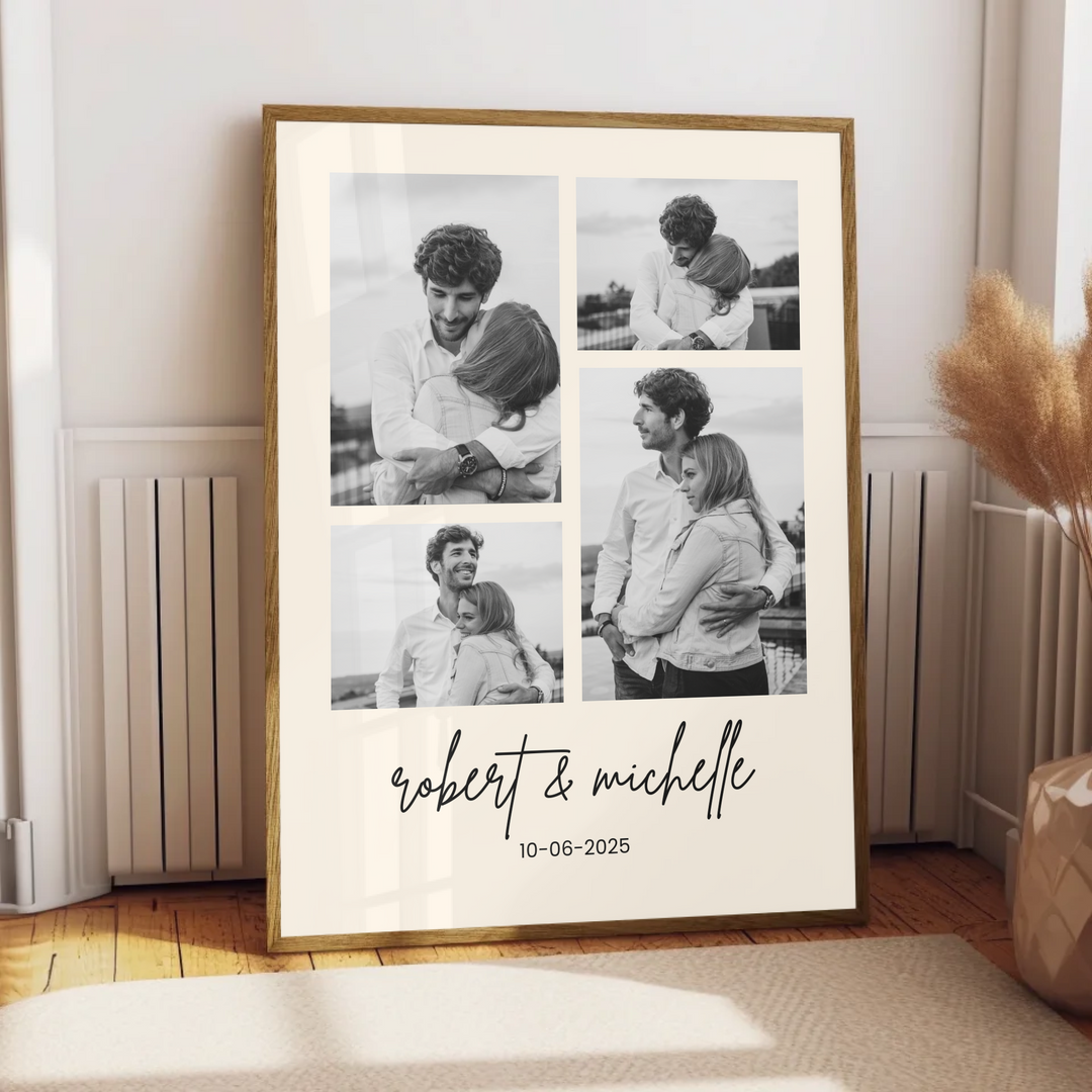 Wedding Photo Collage Invitation, Couple Photo, Modern Wedding, Minimalist Wedding TW211. UM