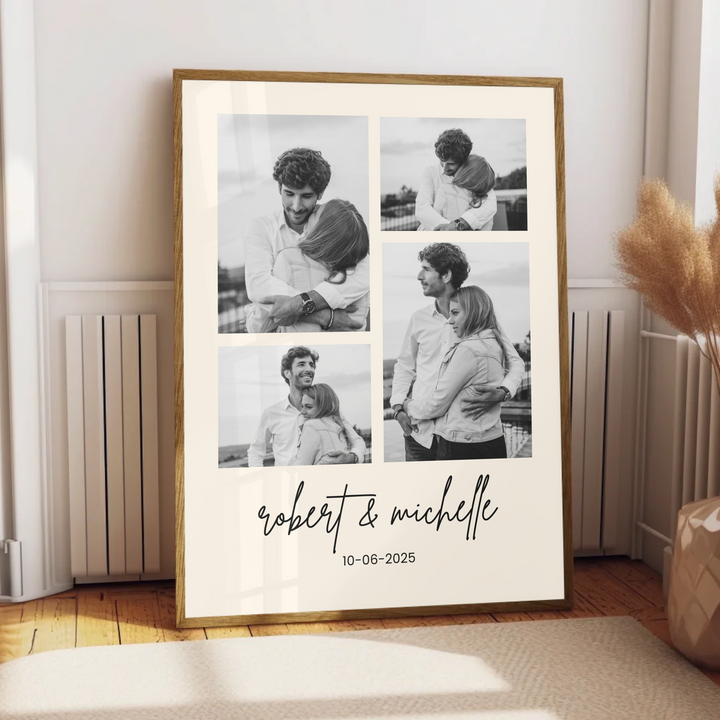 Wedding Photo Collage Invitation, Couple Photo, Modern Wedding, Minimalist Wedding TW211. UM