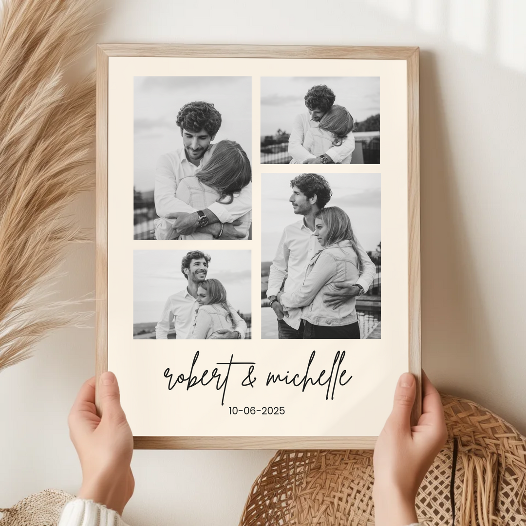 Wedding Photo Collage Invitation, Couple Photo, Modern Wedding, Minimalist Wedding TW211. UM