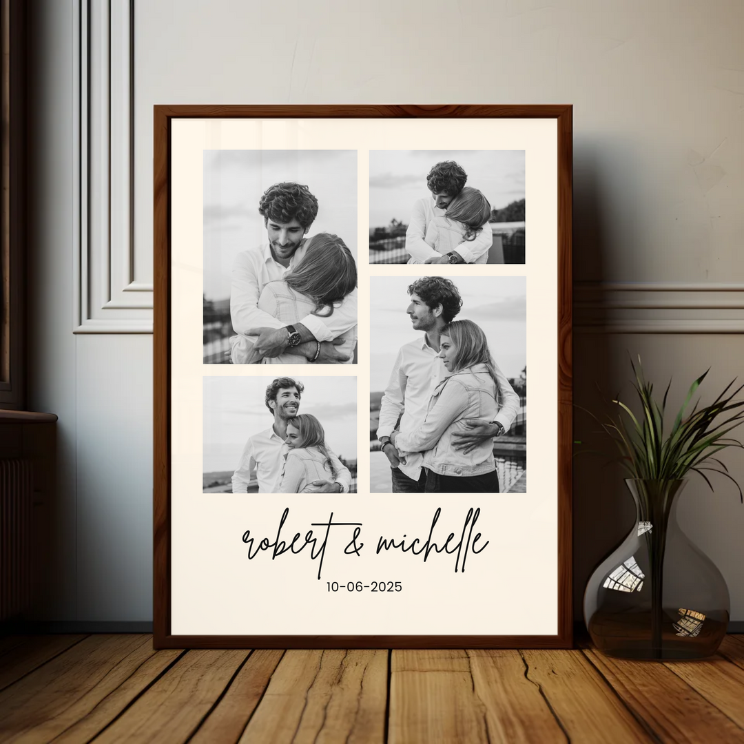Wedding Photo Collage Invitation, Couple Photo, Modern Wedding, Minimalist Wedding TW211. UM