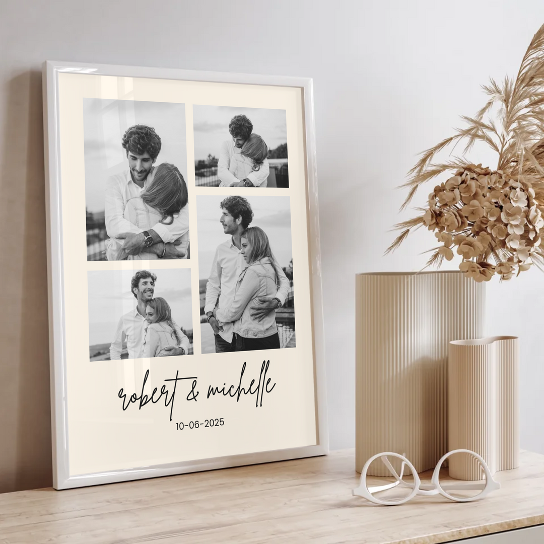 Wedding Photo Collage Invitation, Couple Photo, Modern Wedding, Minimalist Wedding TW211. UM