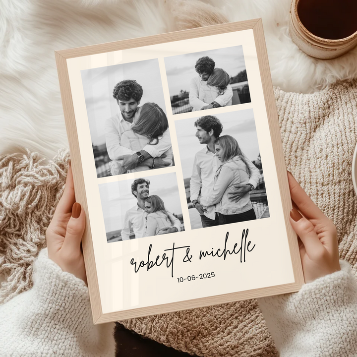Wedding Photo Collage Invitation, Couple Photo, Modern Wedding, Minimalist Wedding TW211. UM