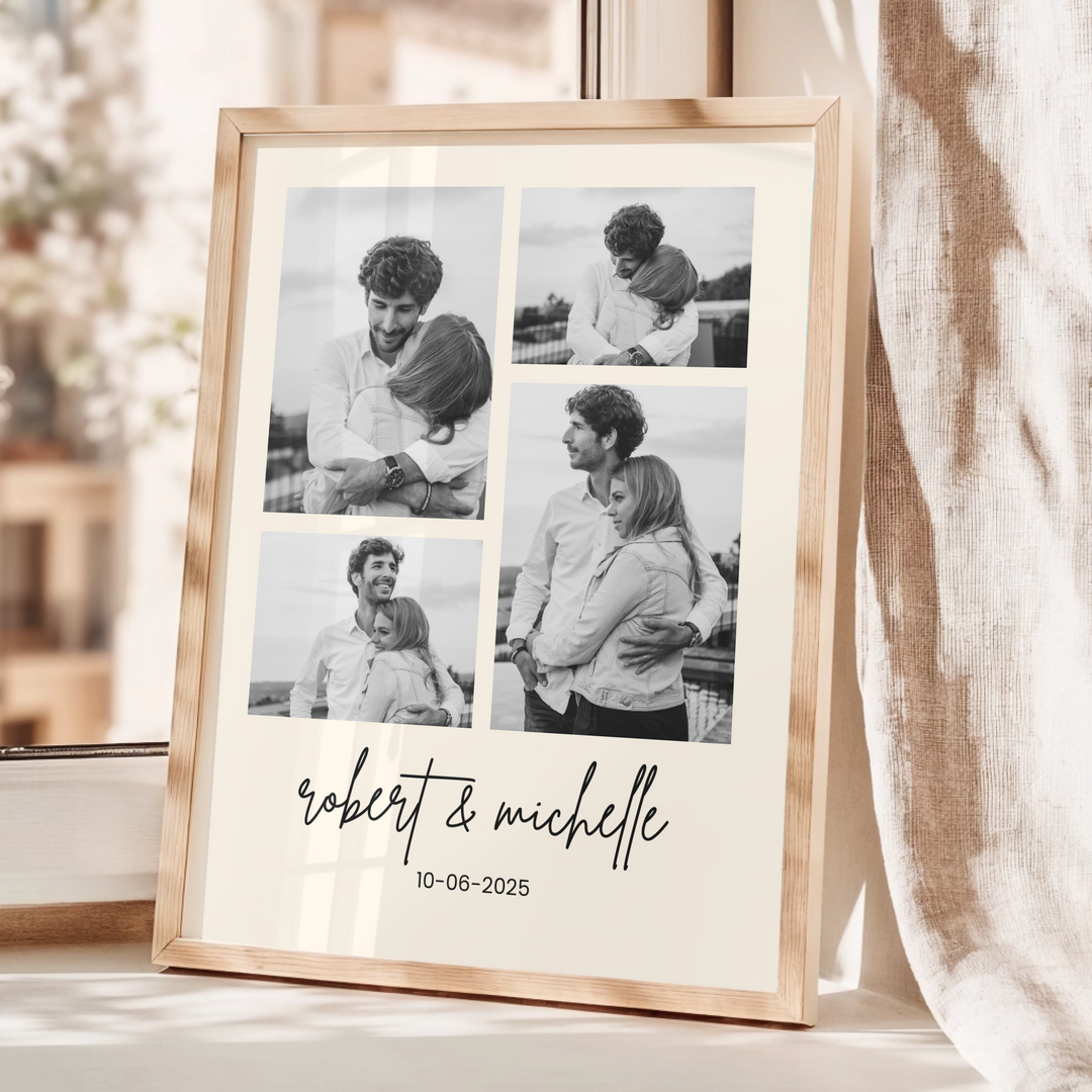 Wedding Photo Collage Invitation, Couple Photo, Modern Wedding, Minimalist Wedding TW211. UM