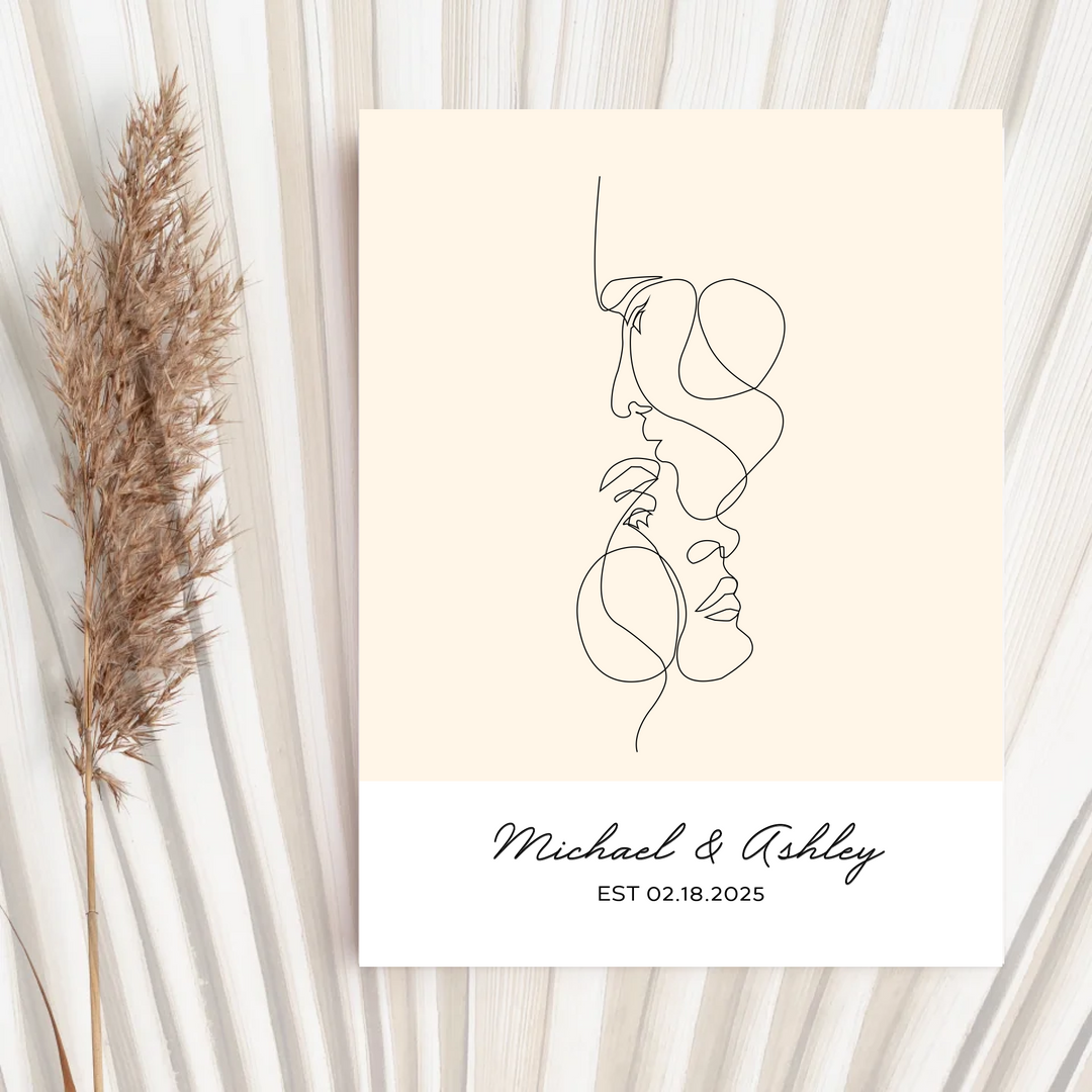 Custom Couple Names And Date Print, Framed Wall Art Anniversary Gift for Her, Gift for Him, Valentines day, Engagement Print TW57. UM